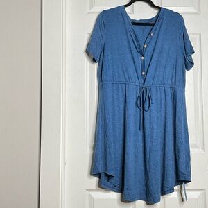Cupshe - Blue T-shirt Sun Dress - Size XLarge